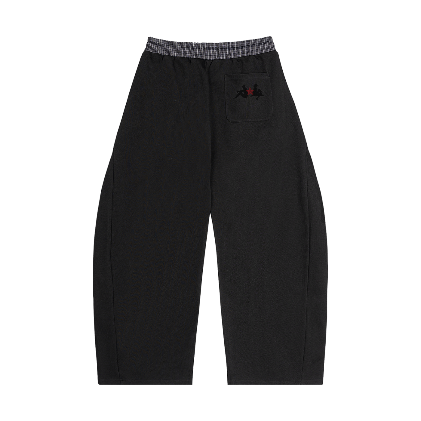 Plaid Wai5tband Barrel 5weatpant5